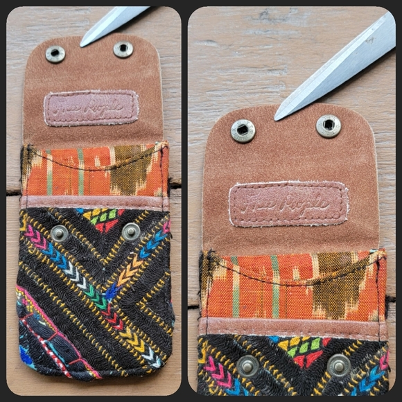 🌎👽 Free People Boho Embroidered Repurposed vtg banjara Wallet Card Case - Picture 3 of 16